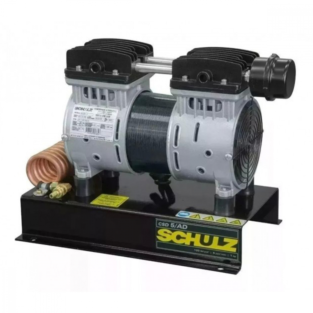 Compressor Schulz CSD 5 Ar Direto 120 Libras 1 cv Monofásico Isento de Óleo Com Base