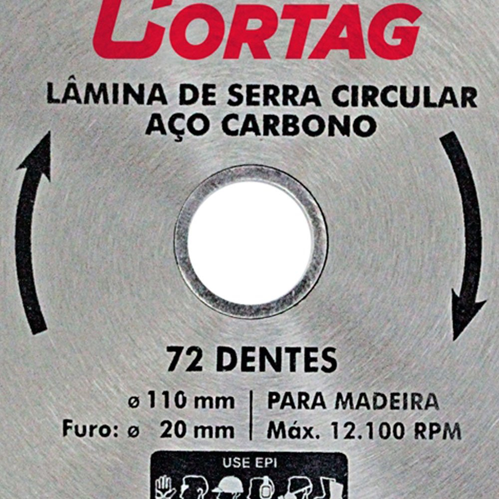 Disco Serra Circular Madeira 110 x 20 mm 72 Dentes Cortag