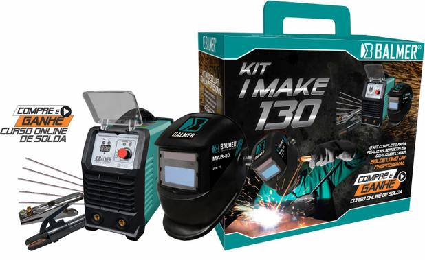 Combo Maquina Inversora de Solda Joy 133 DV kit I-MAKE 130 Bivolt - Balmer